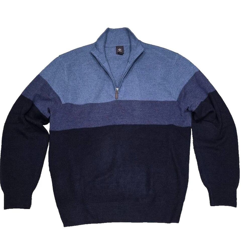 Dockers Light Weight 1/4 Zip Y2K Mock Neck Sweater Large Blue A003737